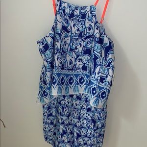 🐳 BLUE LILLY PULITZER ROMPER🐳